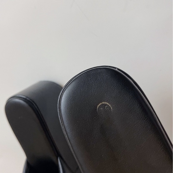 Leather Platform Slide Sandals 7.5 Y2K Casual Chunky - Picture 9 of 10